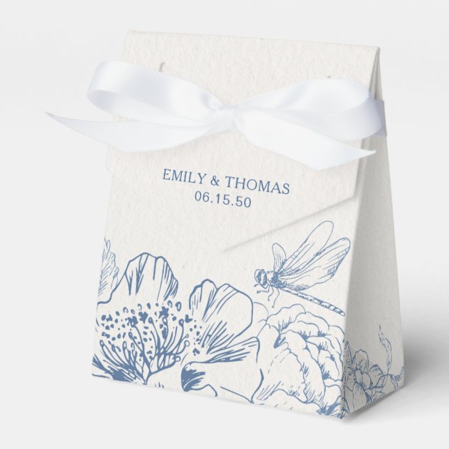 Blommigt Chinoiserie Wedding Favor Boxes Presentaskar (Framsidan Sidan)