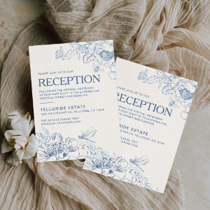 Blommigt Chinoiserie Wedding Reception-hölje Tilläggskort