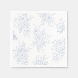 Blommigt Chintz Chinoiserie Blue Toile Bröllop Pappersservett