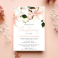 Blommigt Christening lilies rosa vit grönare