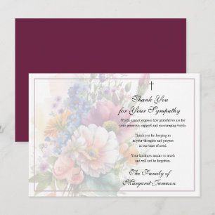 Blommigt Christian Funeral Sympathy Tack Kort