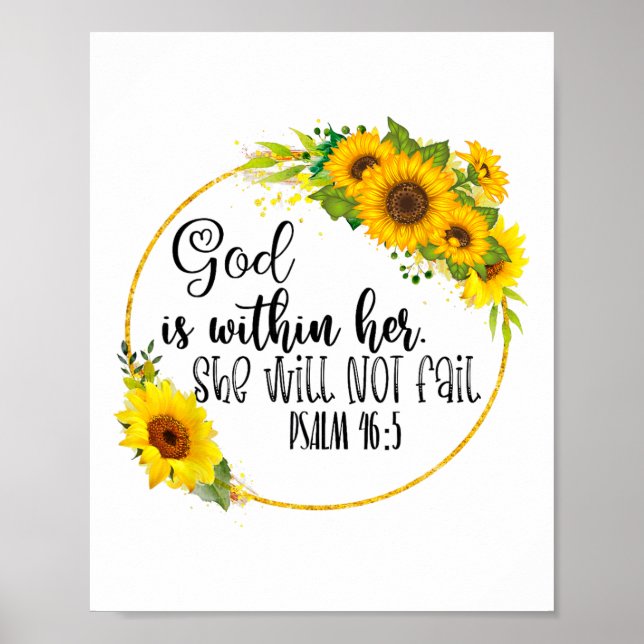 Blommigt Christian God är inom henne. Poster (Framsidan)