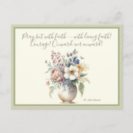 Blommigt Christian Prayer Scripture Verse Vykort