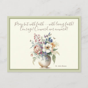 Blommigt Christian Prayer Scripture Verse Vykort
