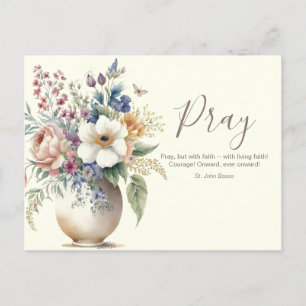 Blommigt Christian Prayer Scripture Verse Vykort