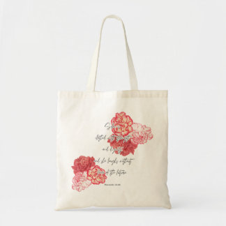 Blommigt Christian Tote Bag Tygkasse