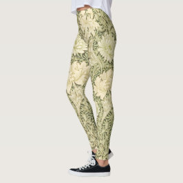 Blommigt Chrysanthemum Mönster (av William Morris) Leggings