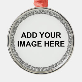 Blommigt Circle Personalize Family Photo Ornament