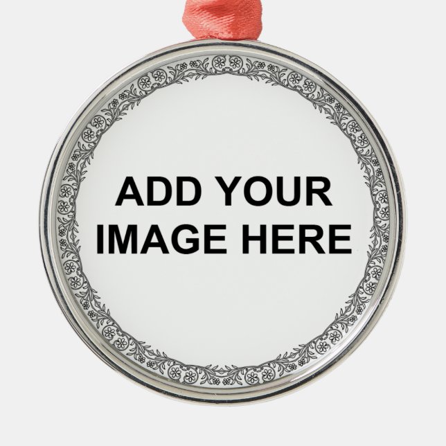 Blommigt Circle Personalize Family Photo Ornament (Framsidan)