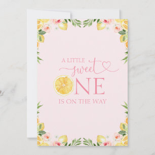 Blommigt Citrus A Little Sweet One Baby Shower Inbjudningar