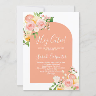 Blommigt Citrus Baby Shower Girl-inbjudan Inbjudningar