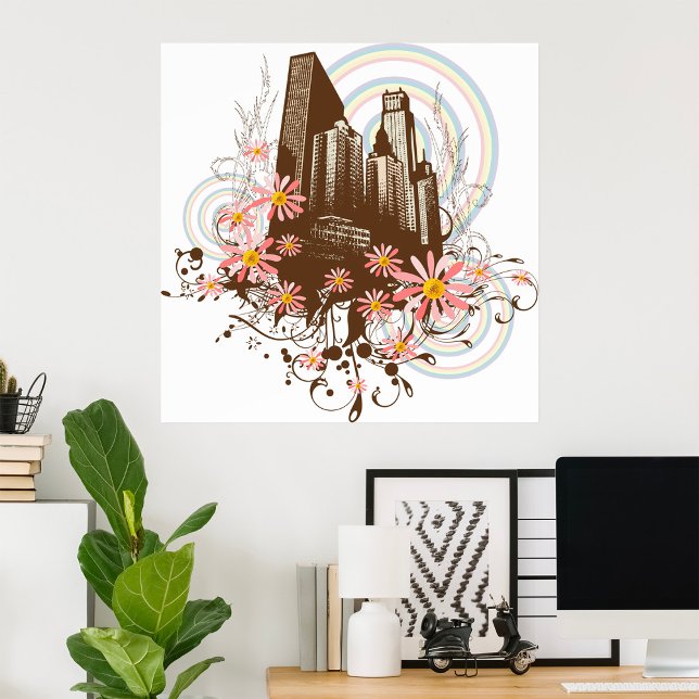 Blommigt City Poster (Skapare uppladdad)