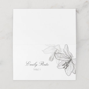 Blommigt Classic Black & White Folat Place Card Placeringskort