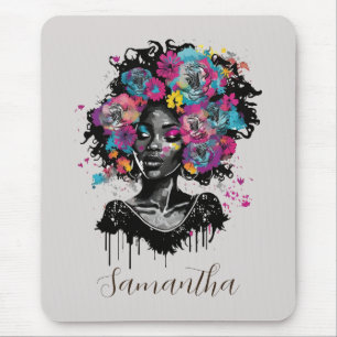 Blommigt Classy Afro Woman Musmatta