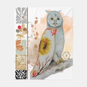 Blommigt Cloak Uggla Baby Blanket Fleecefilt