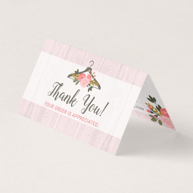 Blommigt Clothes Hanger Closet Boutique Tack Kort (Framsida)