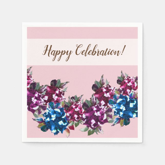 Blommigt Cocktail Papper Pappersservett (Framsidan)