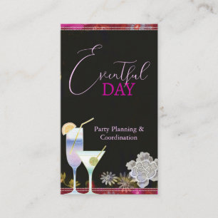 Blommigt Cocktails Party Planner Visitkort