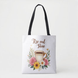 Blommigt Coffee Kopp Tote Bag Tygkasse
