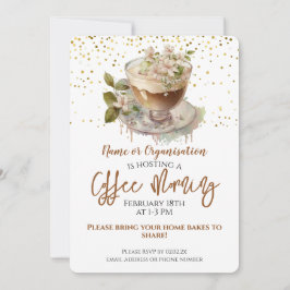 Blommigt Coffee Morgons Fundraiser Inbjudningar