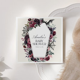 Blommigt Coffin Halloween Baby Shower Pappersservett