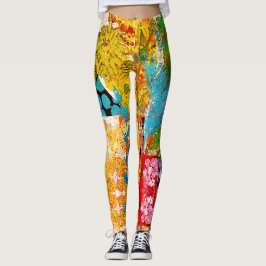 Blommigt Collage 1974 Leggings
