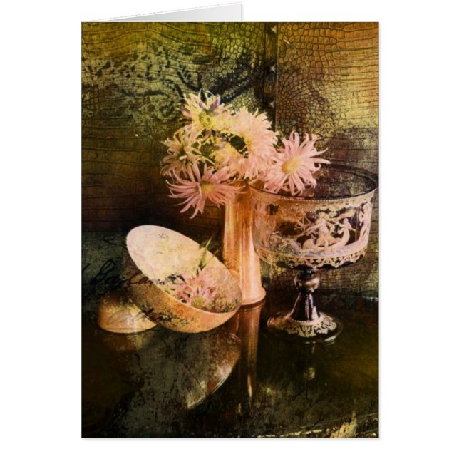 Blommigt Collage Hälsningskort (Framsidan)