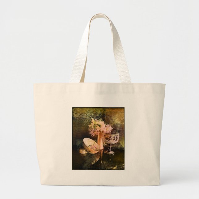 Blommigt Collage Jumbo Tygkasse (Framsidan)
