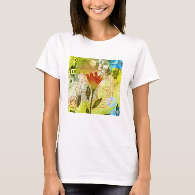 Blommigt Collage T Shirt (Framsida)