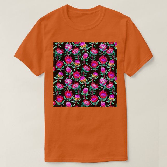 Blommigt Colorful Mönster T Shirt (Design framsida)