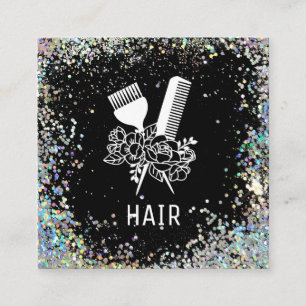 *~* Blommigt Comb Flowers Glitter AP6 Fyrkantigt Visitkort