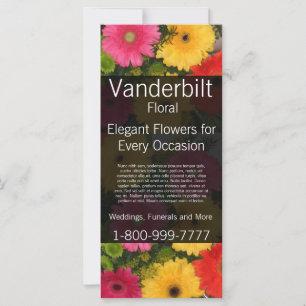 Blommigt Company Florist Gerber Daisy Rack Card