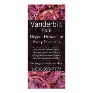 Blommigt Company Florist Rosa ros Rack Card Reklamkort