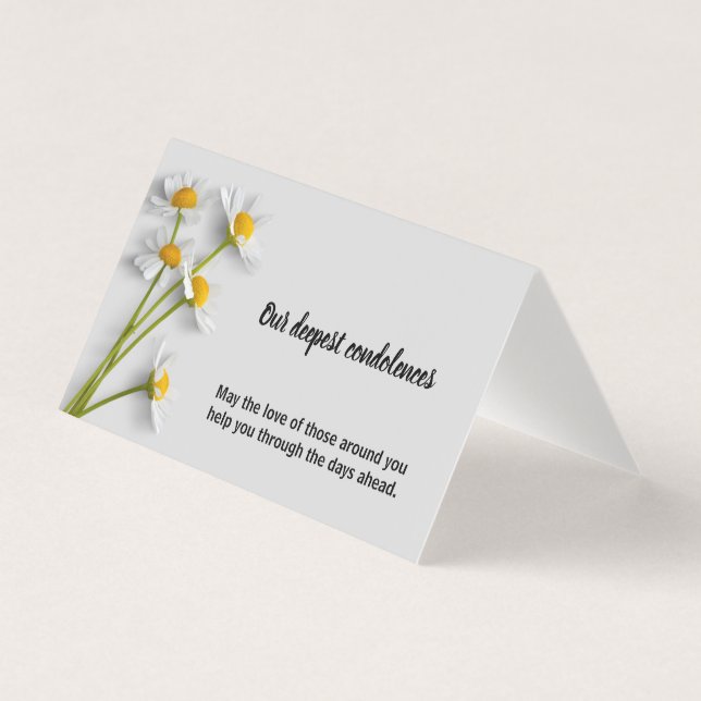 Blommigt Condolence Symphathy Card Kort (Framsida)