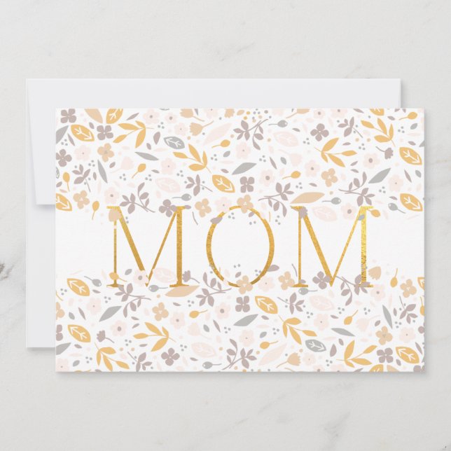 Blommigt Confetti Modern Mors dag Gold Foil MAMMA (Framsida)