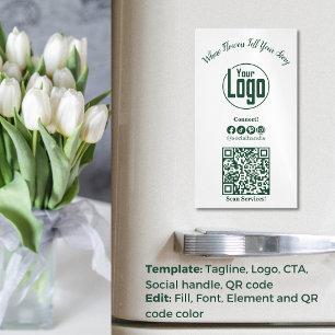 Blommigt Connect: Social Media Affärskort Magnet