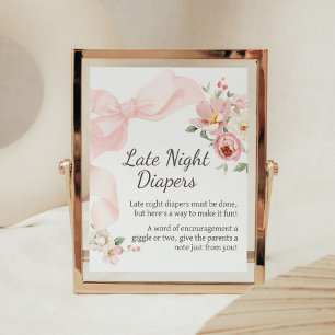 Blommigt Coquette Baby i Bloom Late Night Diaper Poster