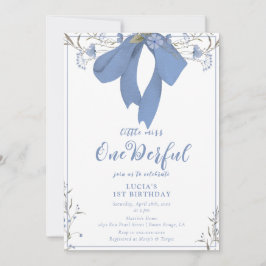 Blommigt Coquette Bow Girl 1:a födelsedagen Inbjudningar
