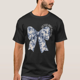 Blommigt Coquette Bow Stethoscope Auktoriserad Sju T Shirt