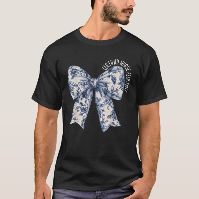 Blommigt Coquette Bow Stethoscope Auktoriserad Sju T Shirt (Framsida)