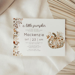 Blommigt Coquette Little Pumpkin Baby Shower Inbjudningar