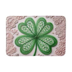 Blommigt coquette snöre shamrock St patrick's day Badrumsmatta