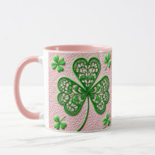 Blommigt coquette snöre shamrock St patrick's day Mugg