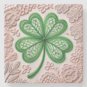 Blommigt coquette snöre shamrock St patrick's day Stenunderlägg