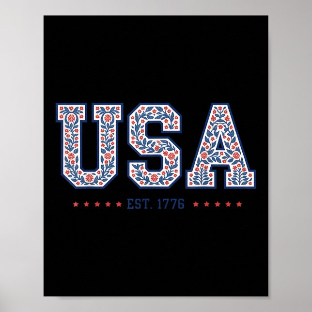 Blommigt Coquette USA 4:e juli oberoende Poster (Framsidan)