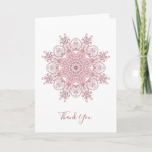 Blommigt coral mandala tack kort