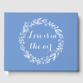 Blommigt Cornblomma Blue & White-Bröllopsbuketter Gästböcker