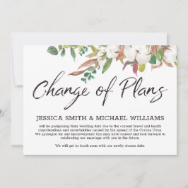 Blommigt Corona Virus Bröllop senarelägger datumko Inbjudningar