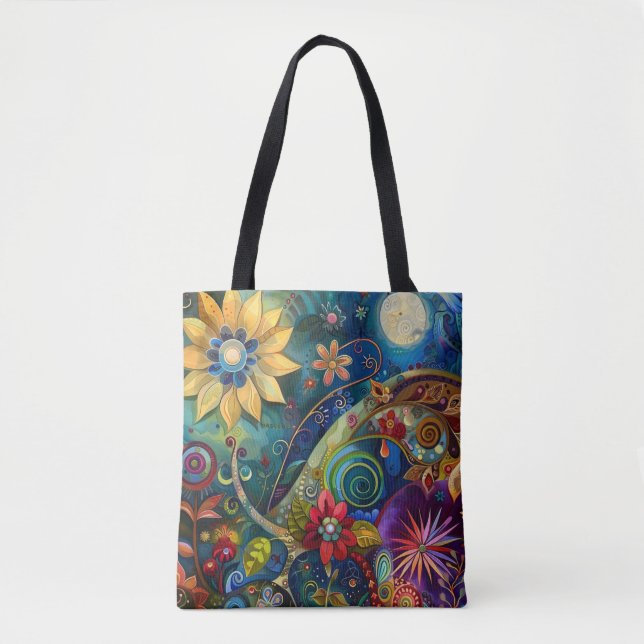 Blommigt Cosmic Bloom Tygkasse (Framsida)