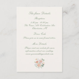 Blommigt Cottage Garden Wedding Tilläggskort